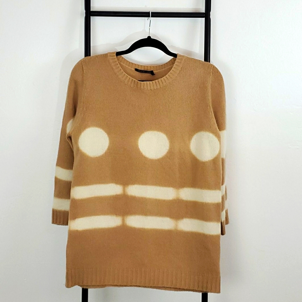Agnona Italian Cashmere Sweater Brown Women Size 46 Soft Luxury Knit Warm